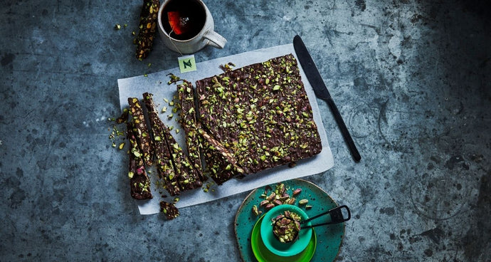 Dark Chocolate Pistachio Fridge Cake